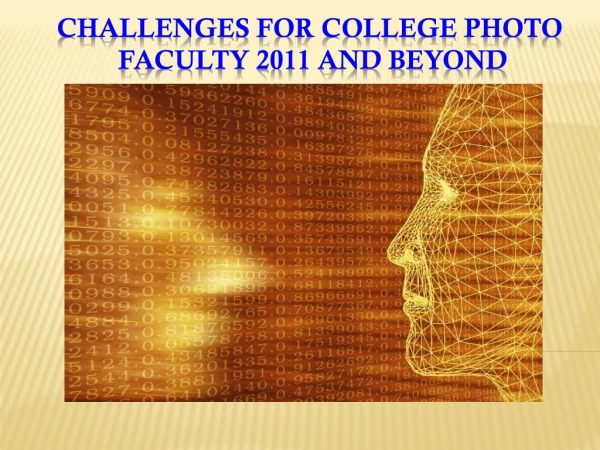 Challenges for College Photo  Faculty 2011 and Beyond