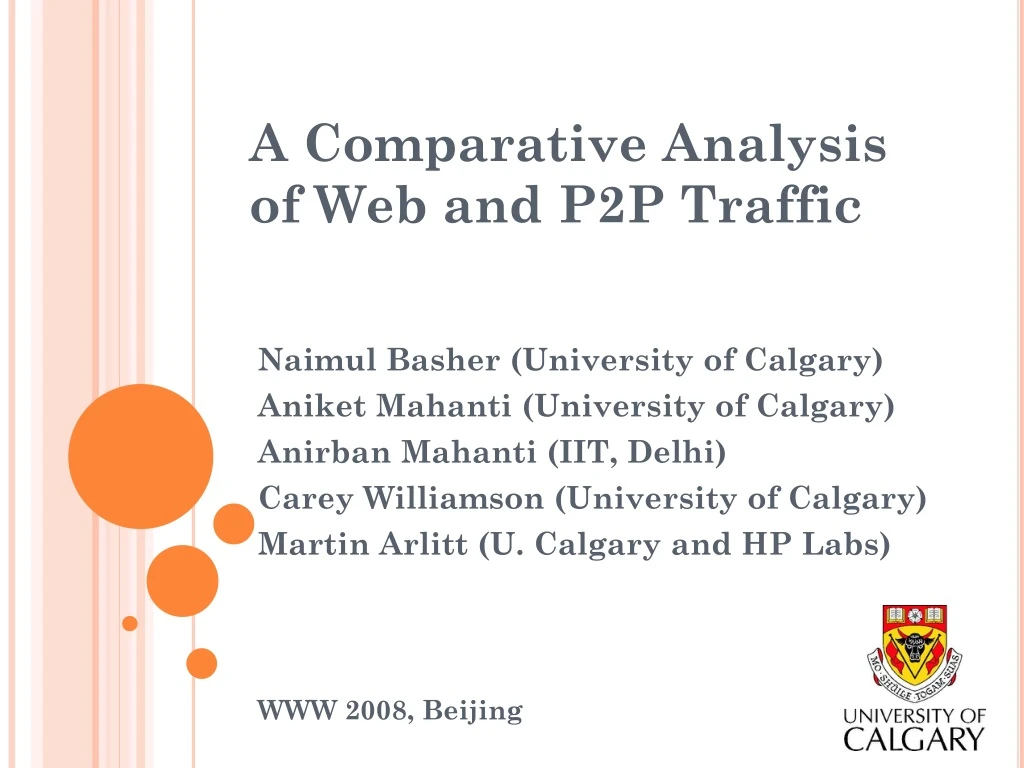 a comparative analysis of web and p2p traffic