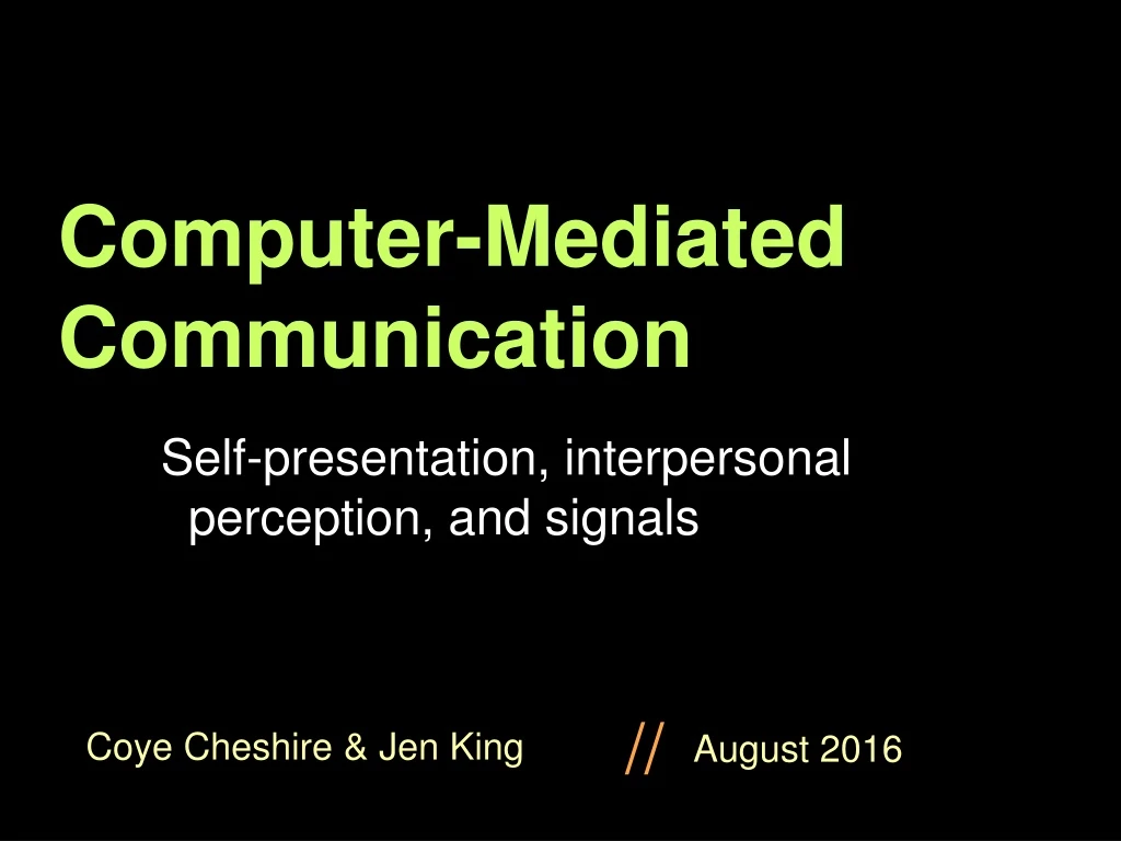 computer mediated communication