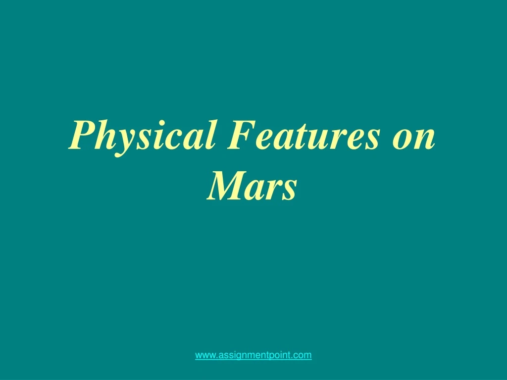 physical features on mars