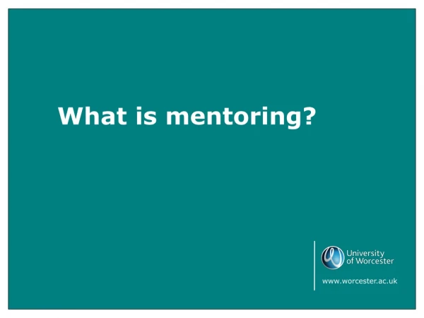 What is mentoring?