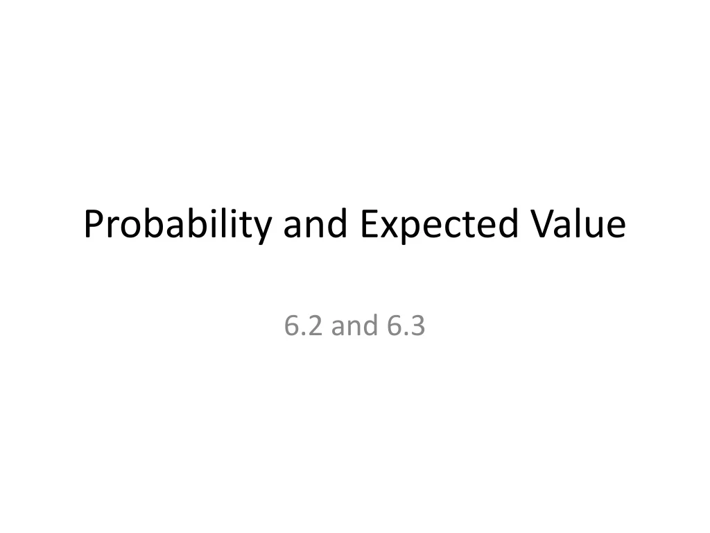 probability and expected value