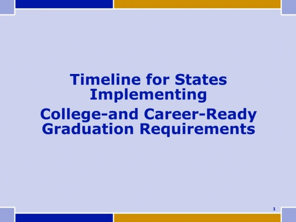 Timeline for States Implementing  College-and Career-Ready Graduation Requirements