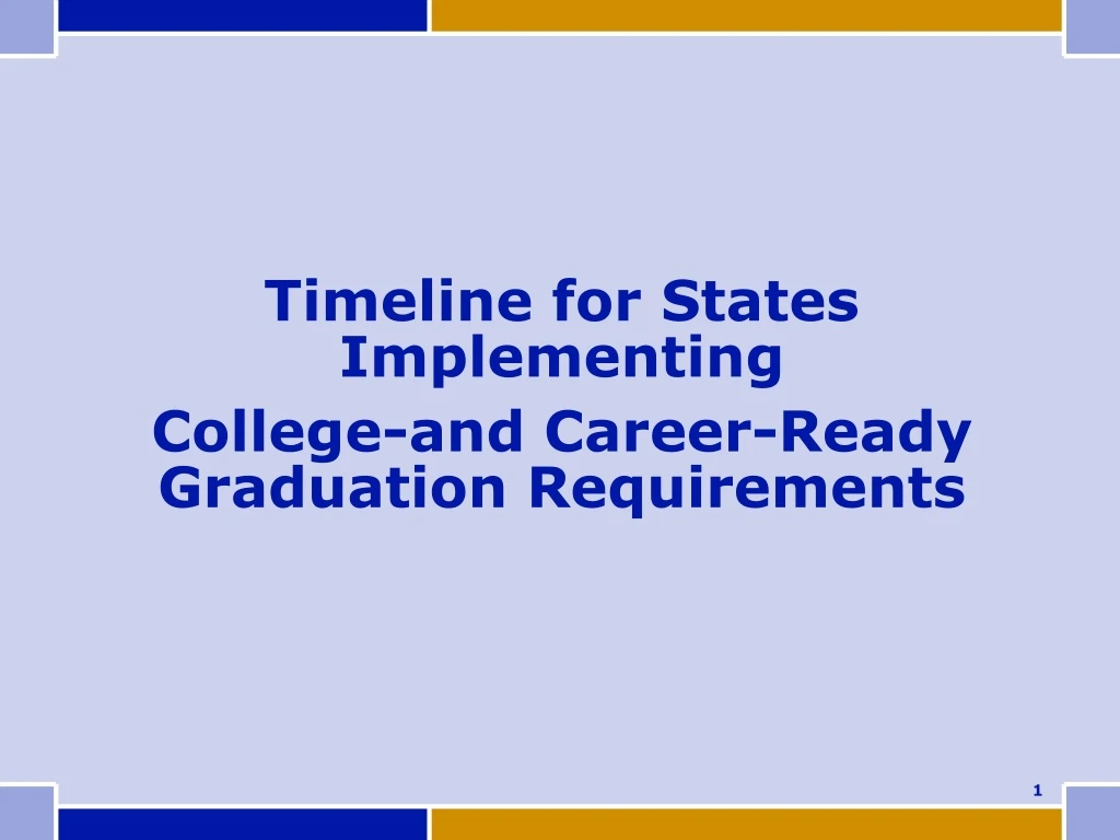 timeline for states implementing college