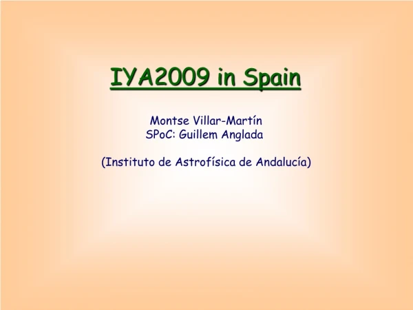 IYA2009 in Spain