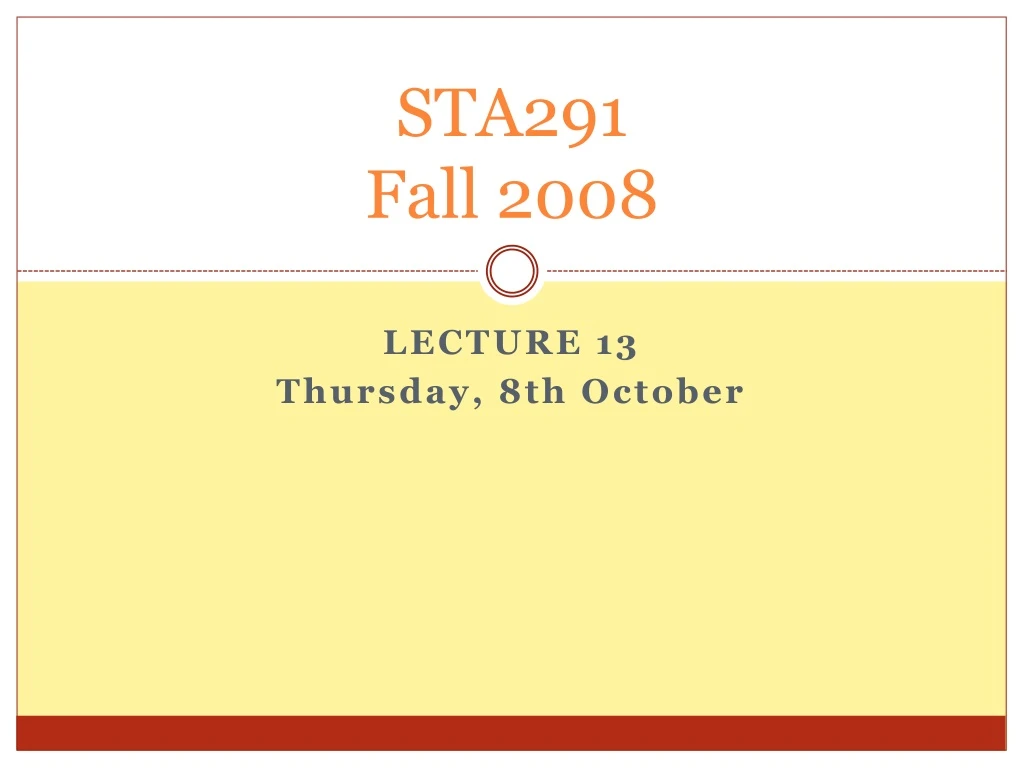 sta291 fall 2008
