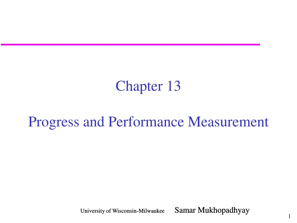 chapter 13 progress and performance measurement