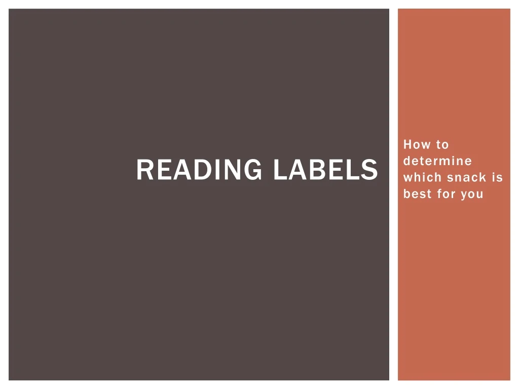 reading labels