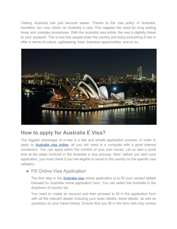 Australia Visa Online