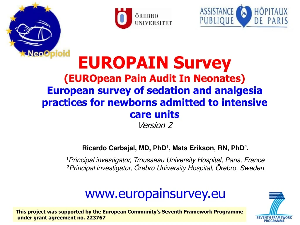 europain survey european pain audit in neonates