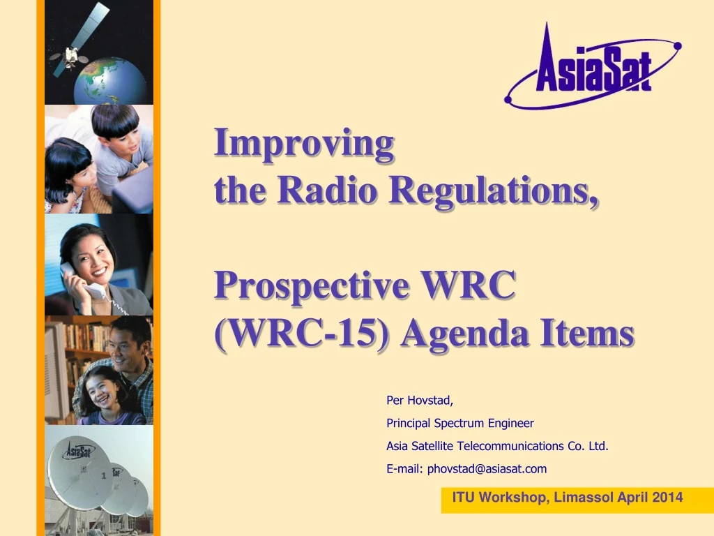 improving the radio regulations prospective wrc wrc 15 agenda items