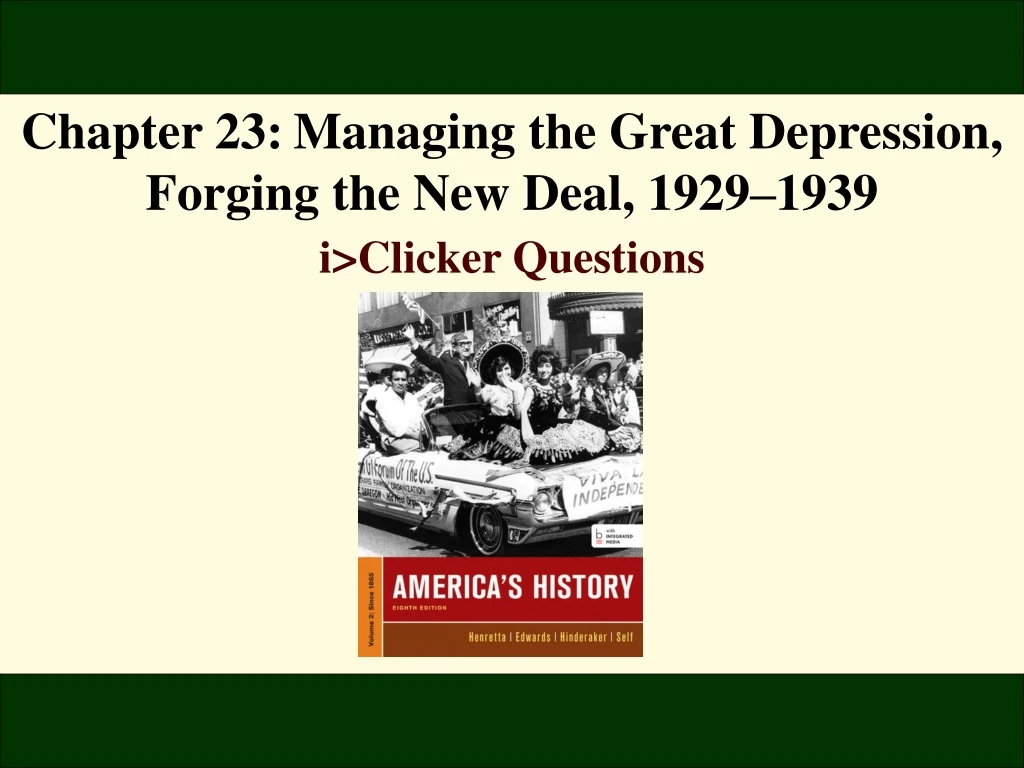 chapter 23 managing the great depression forging