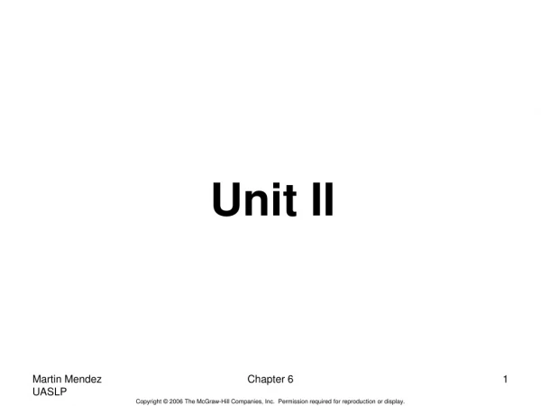 Unit II
