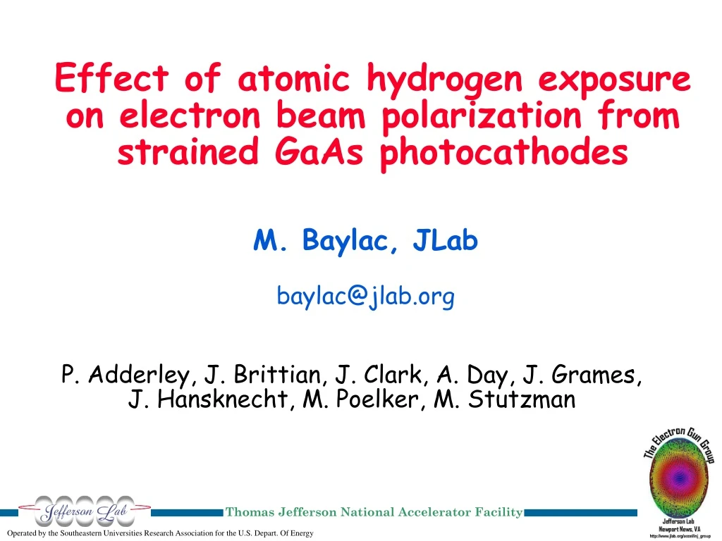 effect of atomic hydrogen exposure on electron