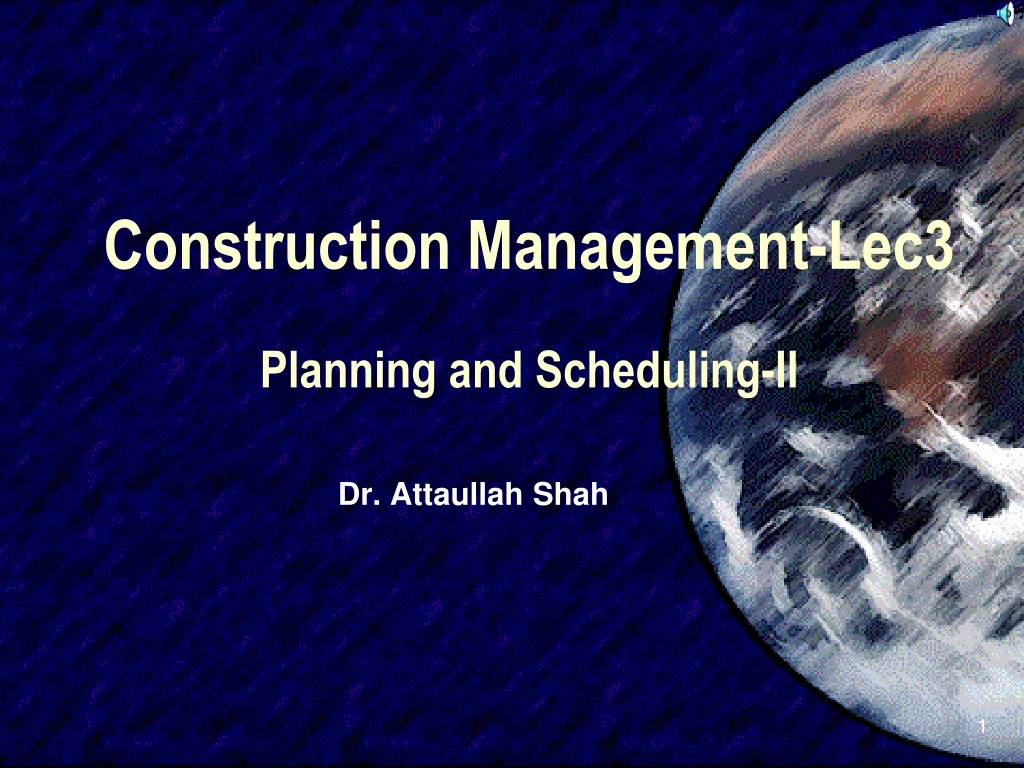 construction management lec3 planning and scheduling ii