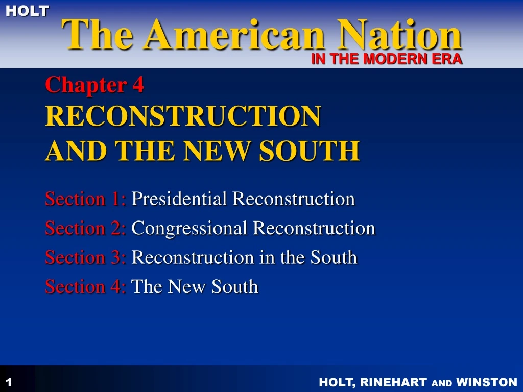 chapter 4 reconstruction and the new south