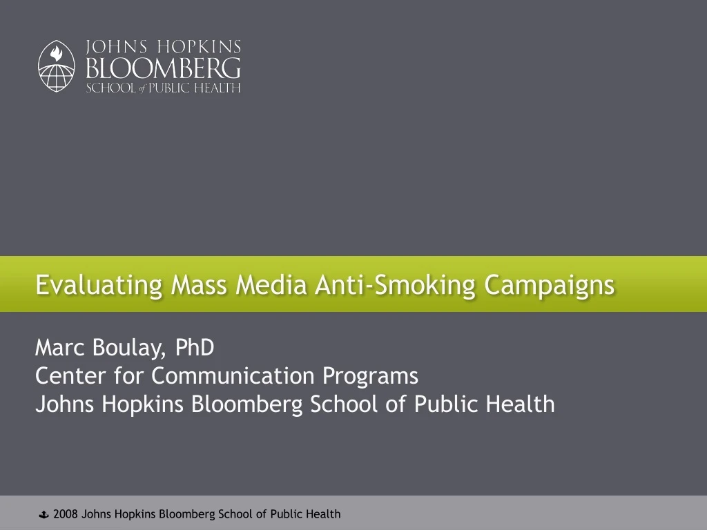 evaluating mass media anti smoking campaigns
