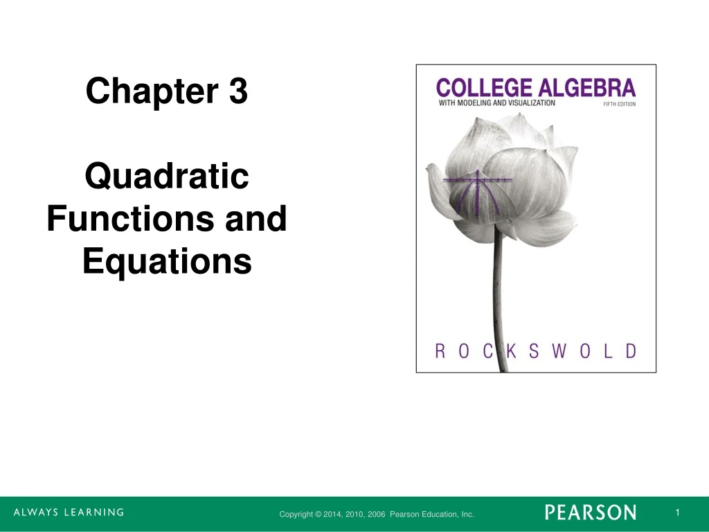 chapter 3 quadratic functions and equations