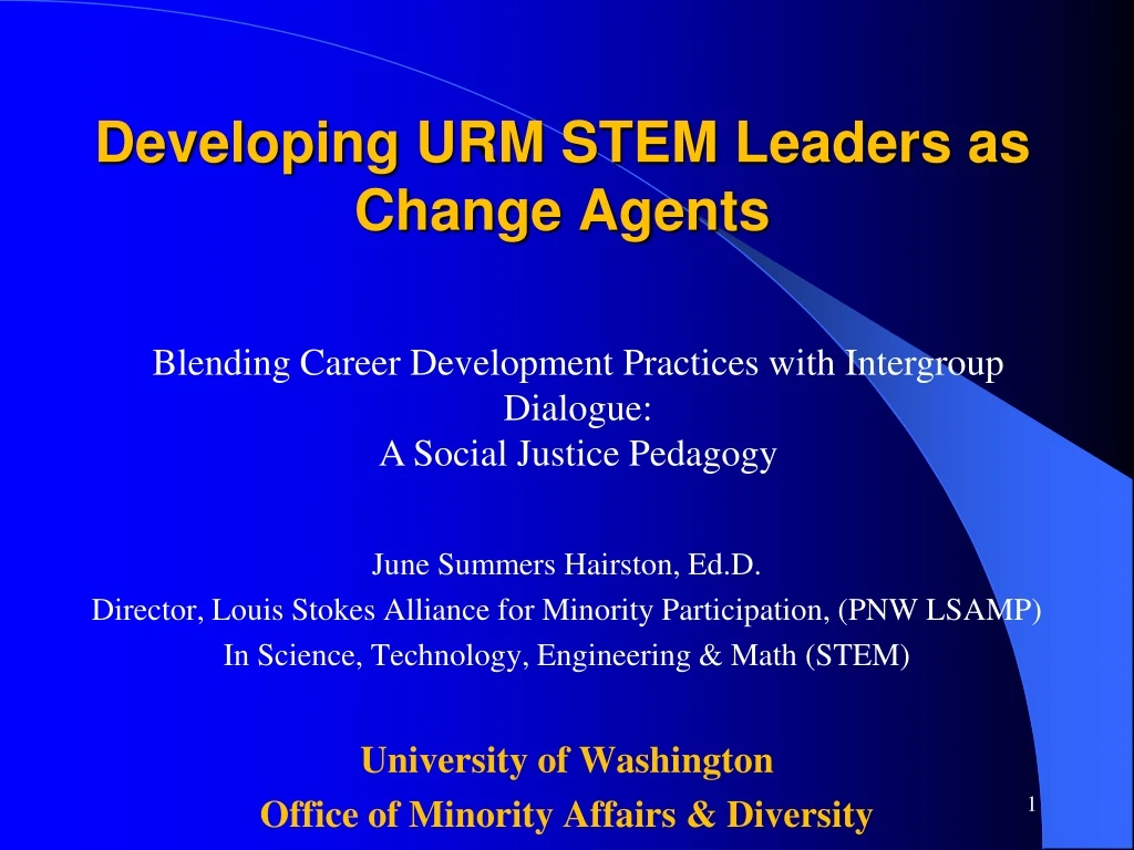 developing urm stem leaders as change agents