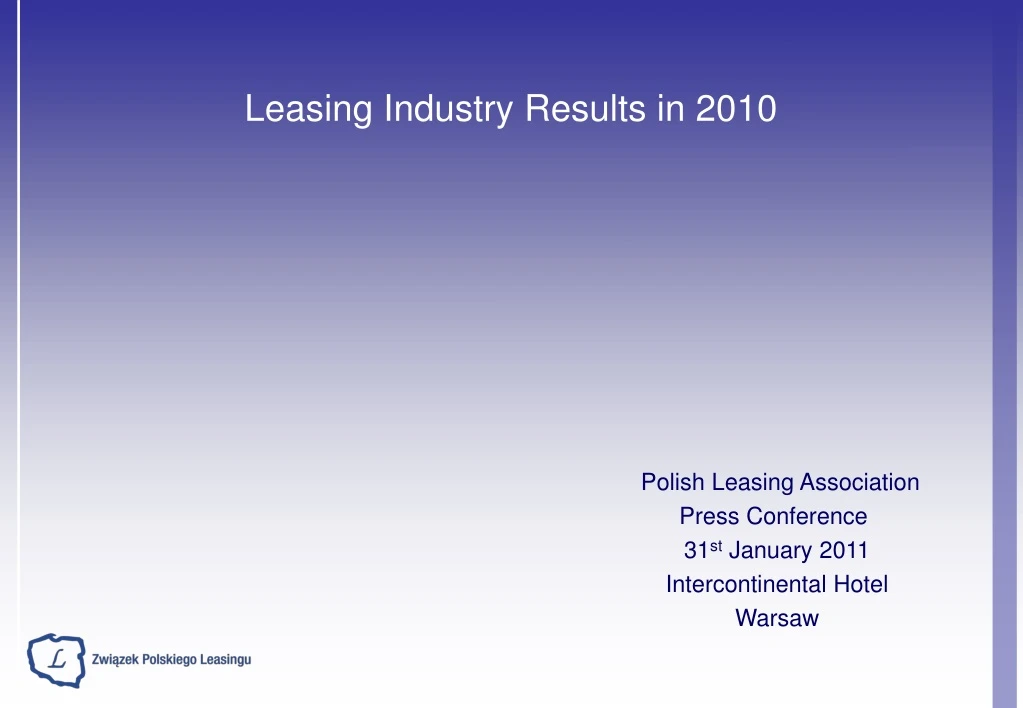 leasing industry results in 2010