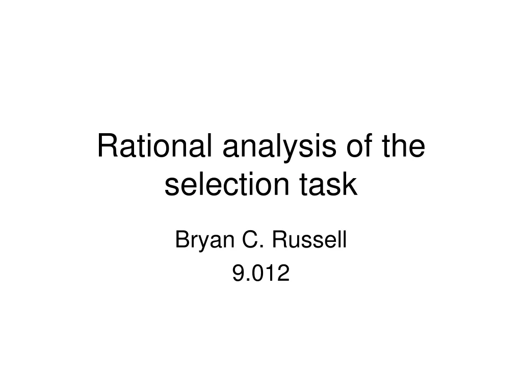 rational analysis of the selection task