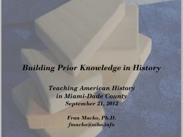 Building Prior Knowledge in History