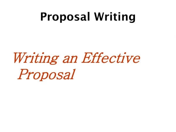 Proposal Writing