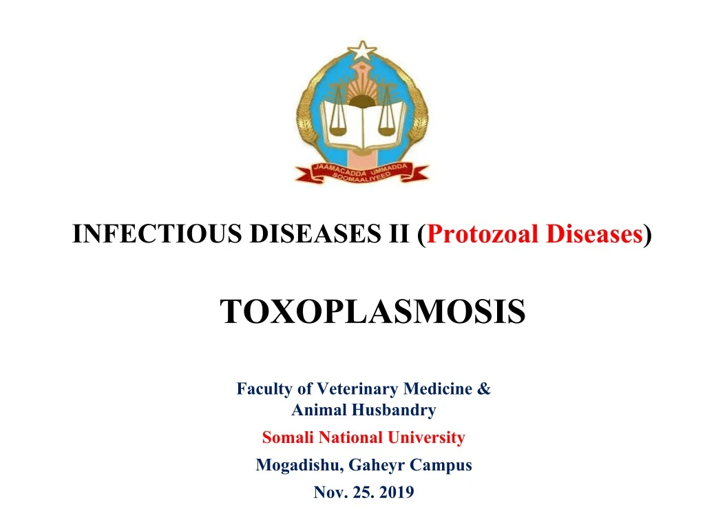 infectious diseases ii protozoal diseases