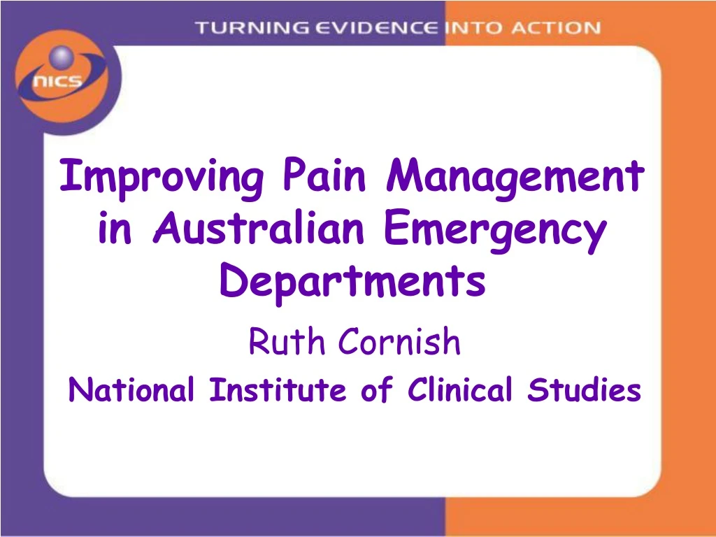 improving pain management in australian emergency departments
