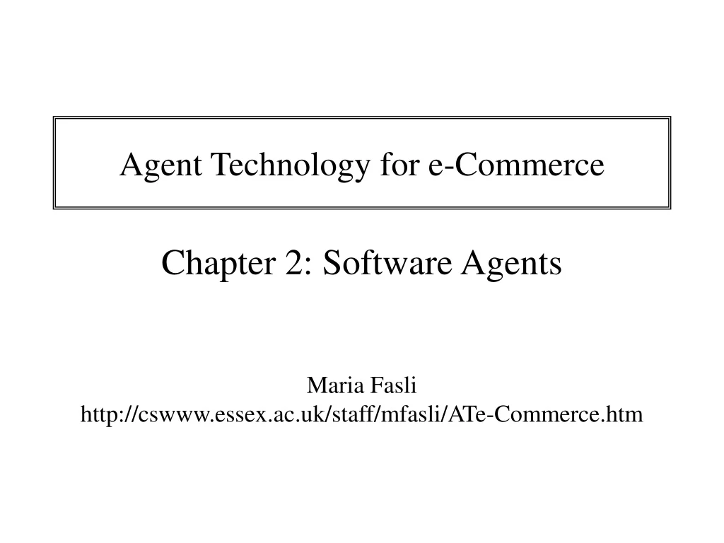 agent technology for e commerce