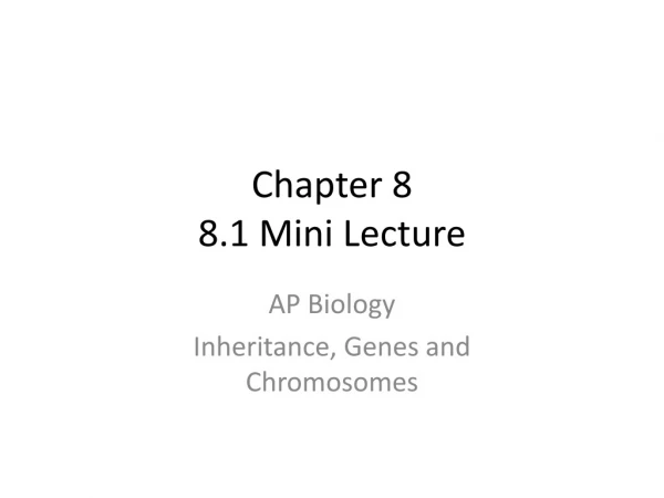 Chapter 8 8.1 Mini Lecture
