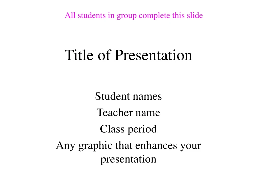 title of presentation