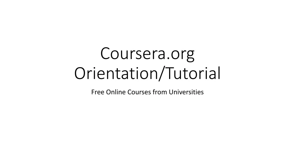 coursera org orientation tutorial