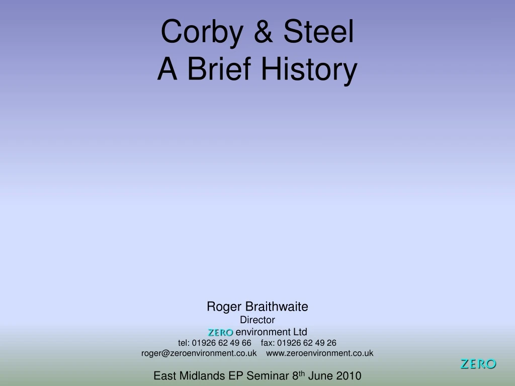 corby steel a brief history