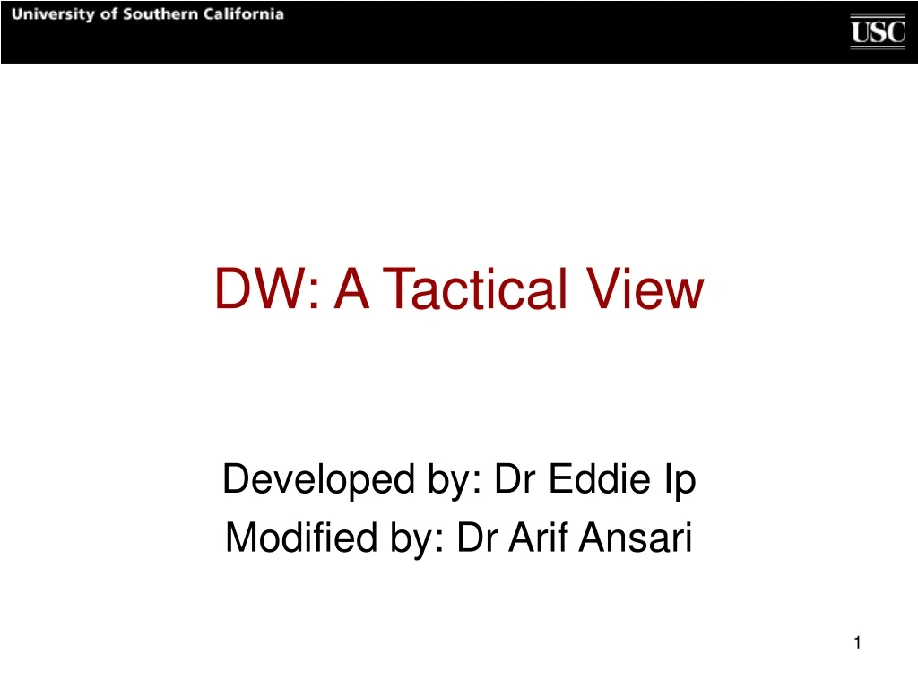 dw a tactical view