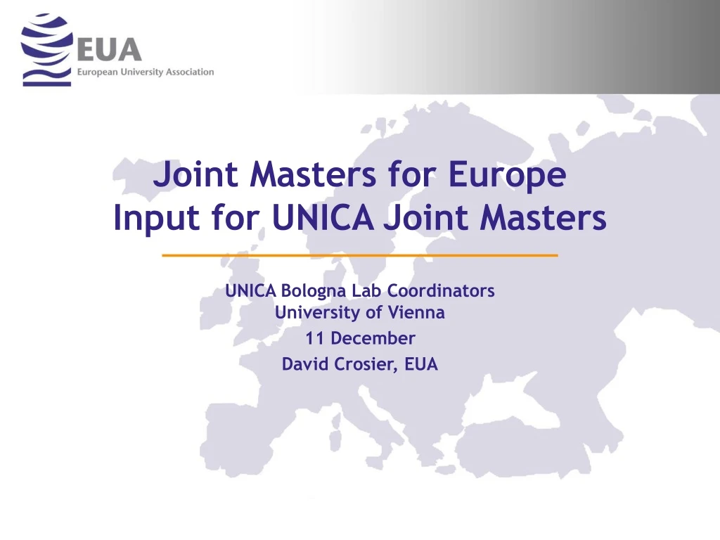 joint masters for europe input for unica joint masters