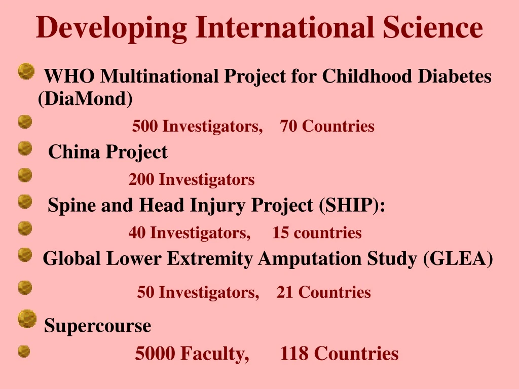 developing international science