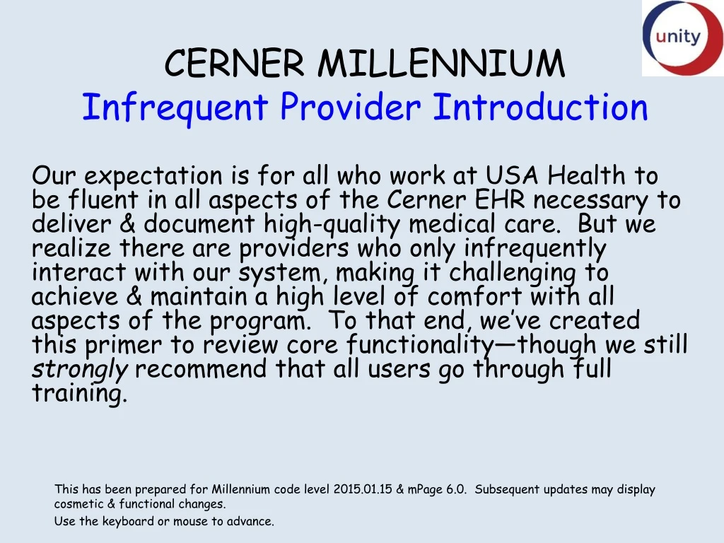 cerner millennium infrequent provider introduction