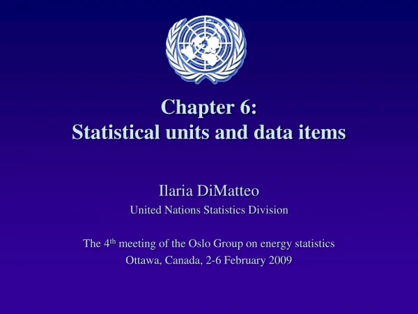 Chapter 6: Statistical units and data items