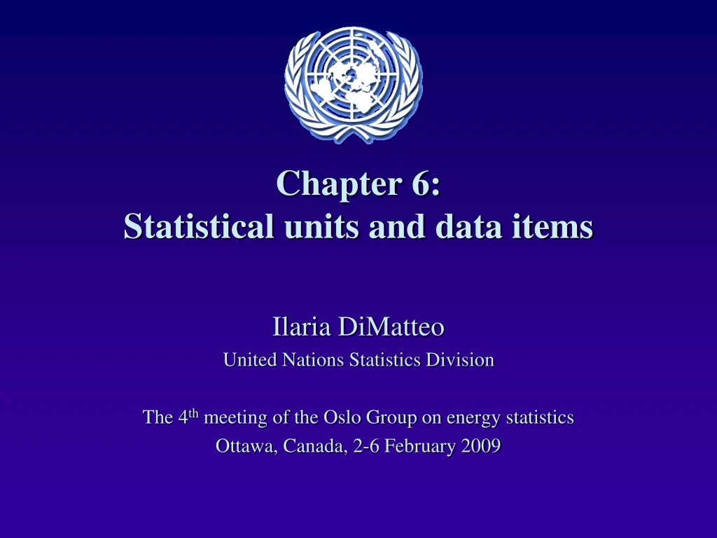 chapter 6 statistical units and data items