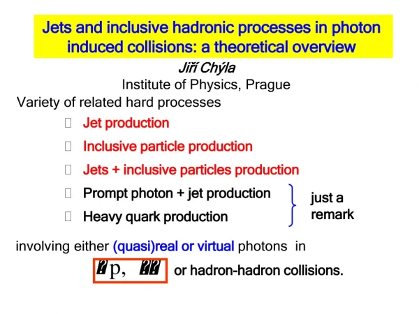 Jets and inclusive hadronic processes in photon  induced collisions: a theoretical overview