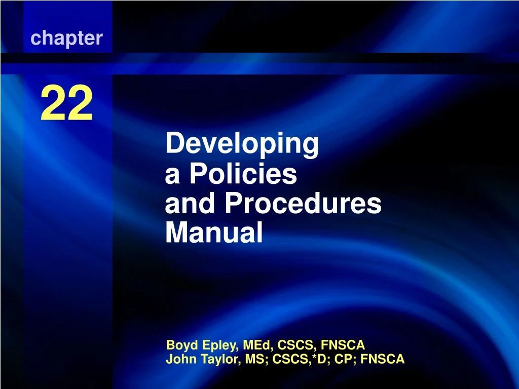 developing a policies and procedures manual