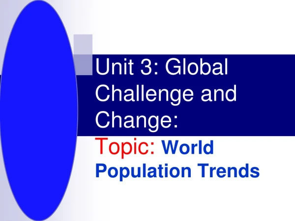 Unit 3: Global Challenge and Change: Topic:  World Population Trends