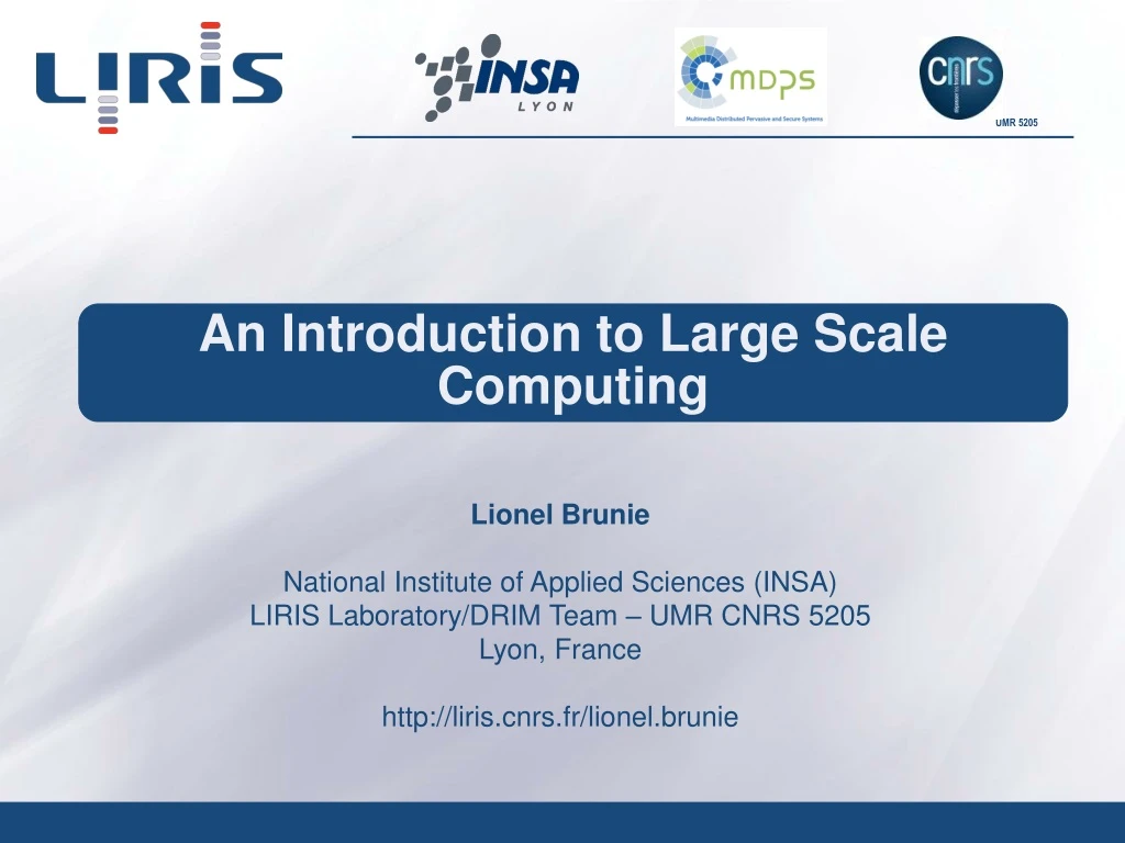 an introduction to large scale computing