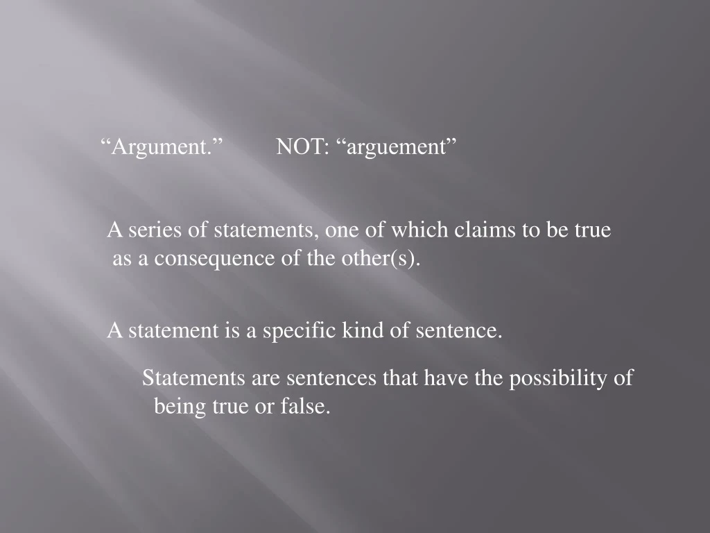 argument not arguement