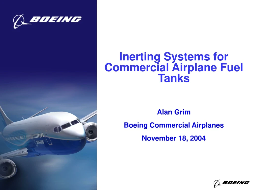 inerting systems for commercial airplane fuel