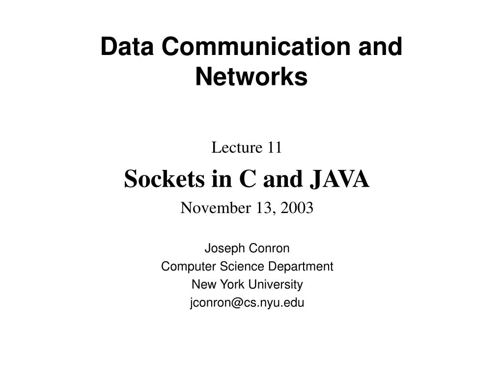 data communication and networks