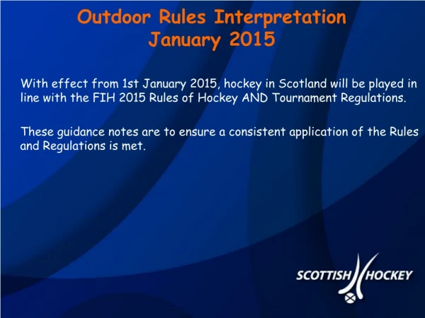 Outdoor Rules Interpretation January 2015