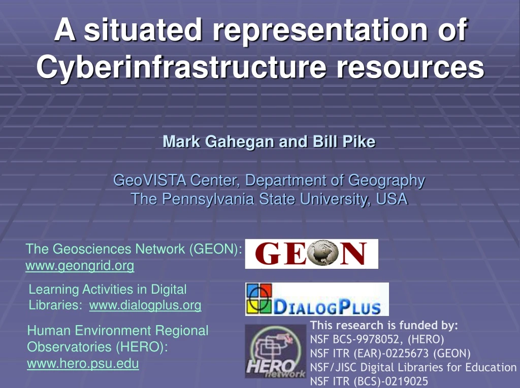 a situated representation of cyberinfrastructure