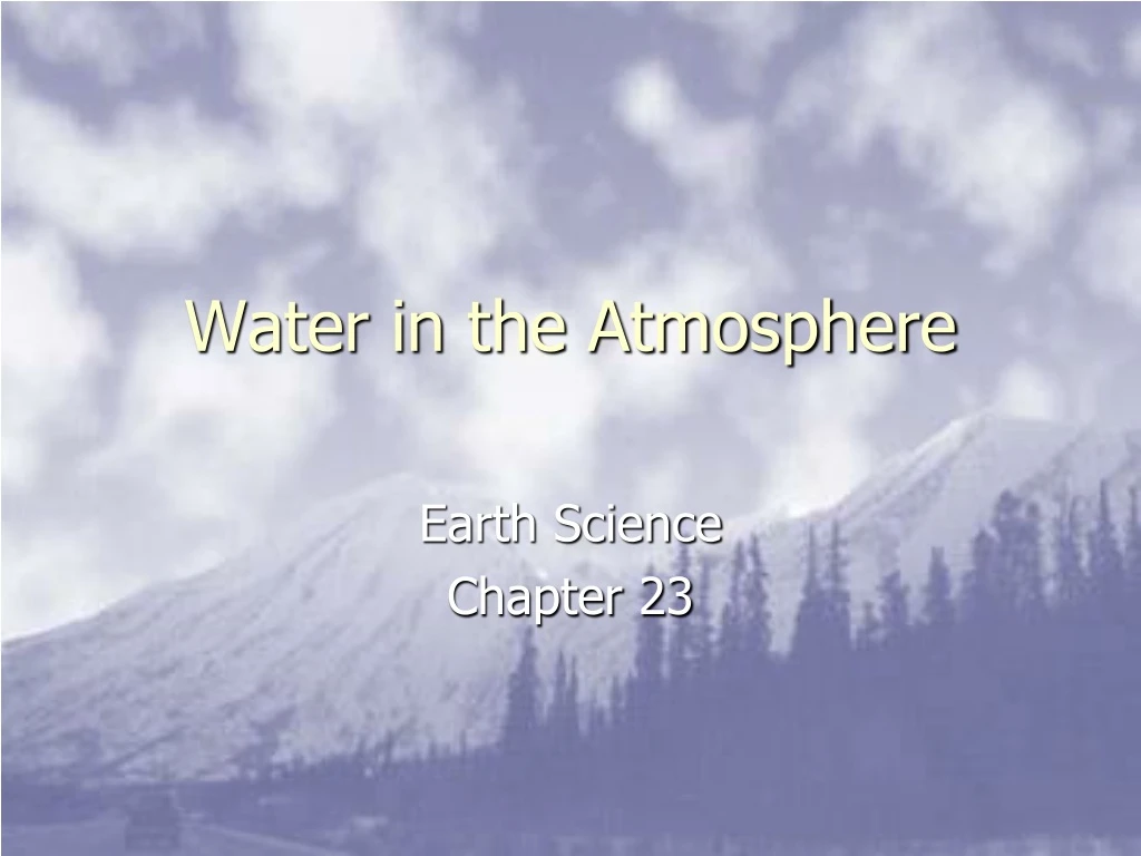 water in the atmosphere